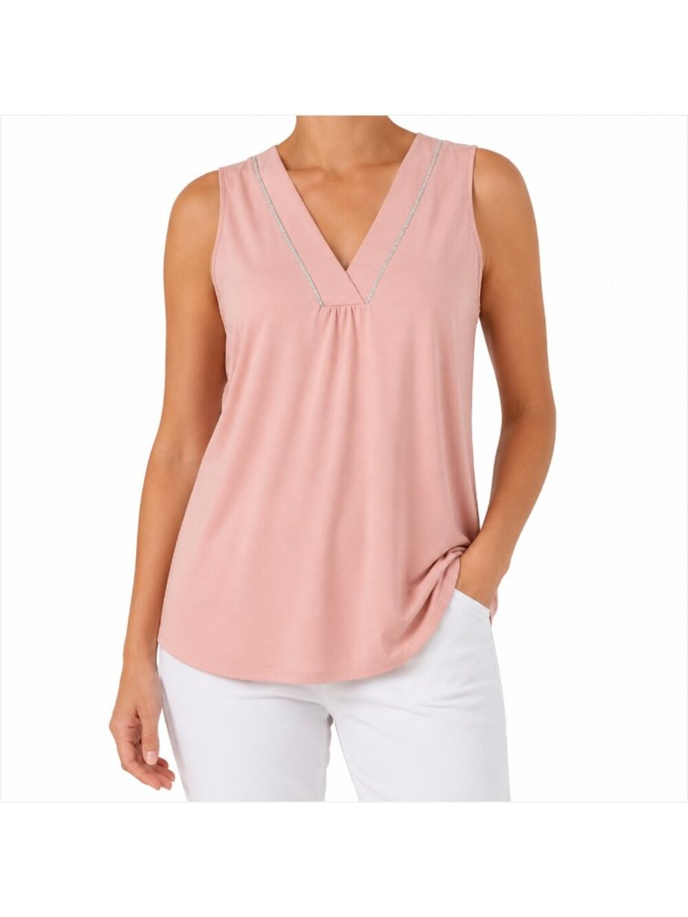 NEW Mr Max Pink V-Neck Tank Top - Small
